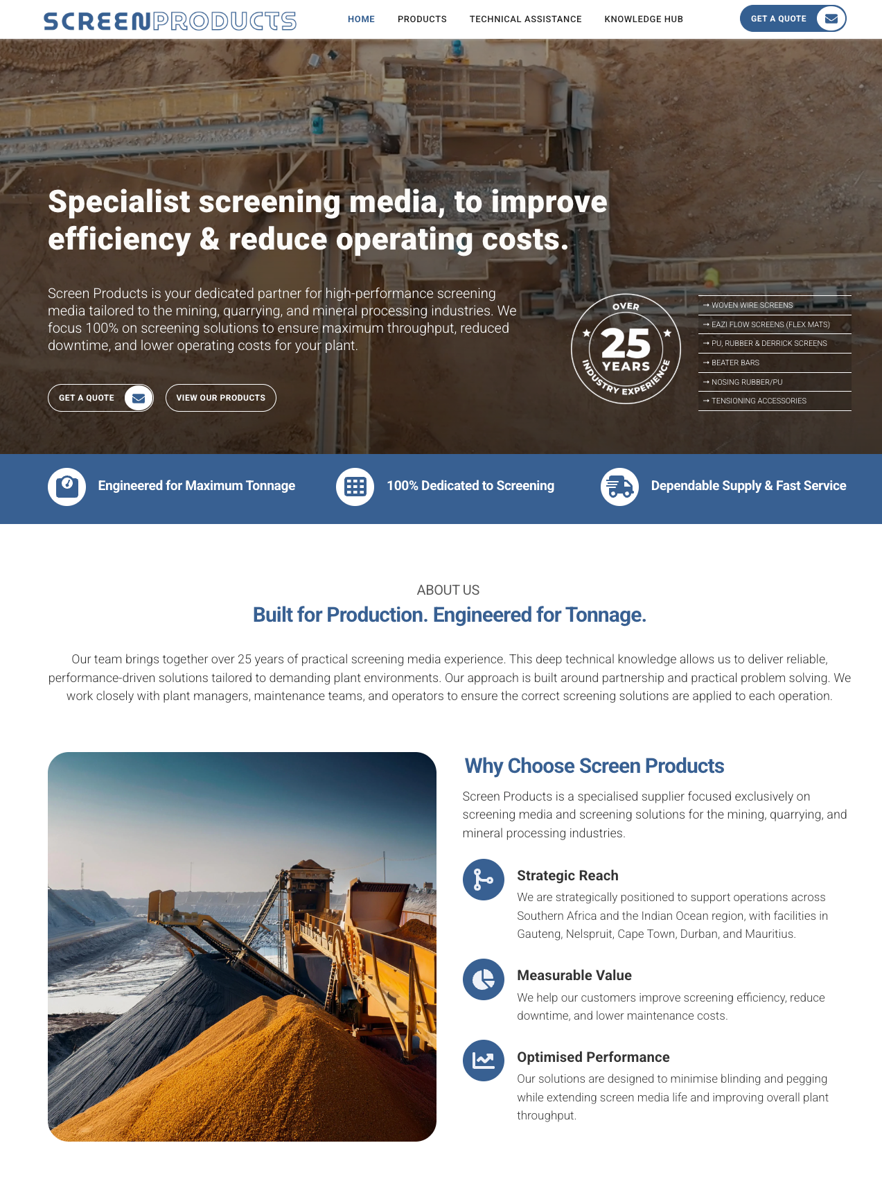 Screen Products Website